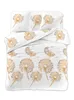 A flat lay of a duvet cover and pillowcases with a dandelion seed pattern. Podgląd zdjęcia produktu