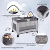 COSTWAY 4 in 1 Babybett mit Matratze & Rollen, Reisebett Produktbild-Vorschau 7