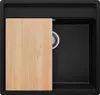 PRIMAGRAN Eckspüle Schwarz Metallic 56x53cm, Granitspüle 1 Produktbild-Vorschau 1