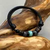 HANA LIMA | Trend Leder Armband mit türkiser Glas Perle für Produktbild-Vorschau 2