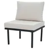 A single beige outdoor chair with a black metal frame, shown against a white background. Anteprima dell’immagine prodotto