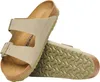 A pair of beige Birkenstock sandals shown from a slightly angled perspective against a white background. Produktbild-Vorschau