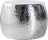 A silver, hammered metal round coffee table. Produktbild-Vorschau