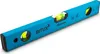 A blue spirit level with a black end cap, set against a white background. Produktbild-Vorschau