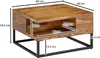 Couchtisch FineBuy Sofatisch Holz Massiv 60x60x34,5 cm Produktbild-Vorschau 3