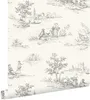 ESTAhome Tapeta nadruk toile de jouy szarym 0.53 x 10.05 m Podgląd zdjęcia produktu 1