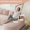 L-förmiges frameless Modulsofa, Chenille Cloud Sofa mit Produktbild-Vorschau 6