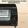 HOMCOM Mini Backofen 10 Liter 750W Kleiner Elektrobackofen, Produktbild-Vorschau 7