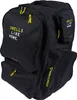 A black backpack with yellow accents and text. Náhľad obrázku produktu