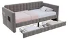 Letto imbottito 90x190 cm grigio, rivestito in velluto, con Anteprima dell’immagine prodotto 8