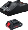 A Bosch ProCORE 18V 4.0 Ah battery and its charger are shown against a white background. Produktbild-Vorschau