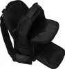 A black backpack with its compartments open, shown from a slightly elevated angle. Náhled obrázku produktu