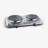 A silver and black electric double hot plate is shown on a white background. Náhled obrázku produktu