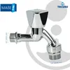 A close-up studio shot of a chrome faucet with measurement indicators. Produktbild-Vorschau