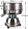 A stainless steel electric vibrating sieve machine with dimensions indicated. Náhled obrázku produktu