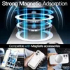 Collage showing a phone case with magnetic adsorption and compatibility with MagSafe accessories, including a car mount, power bank, and charger. Anteprima dell’immagine prodotto