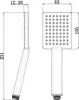 Technical drawing of a shower head with dimensions. Náhľad obrázku produktu
