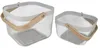 Elegante Metall Drahtkörbe Weiss mit Holzgriff: 2er-Set Produktbild-Vorschau 12
