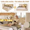 Letto imbottito 140x200 cm con illuminazione a LED, spazio Anteprima dell’immagine prodotto 5