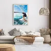Gerahmtes Poster - Rahmen in heller Eiche - Surfen Surfer Produktbild-Vorschau 7