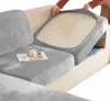 Sofa Sitzkissenbezug - Hellgrau - 135-165cm - Stretch Husse Produktbild-Vorschau 1