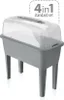A gray planter box with a clear lid, shown on a white background. Náhľad obrázku produktu