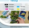 A collage of photos and text about printer ink yield. Produktbild-Vorschau