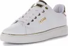 A white Guess sneaker with gold accents, shown from a side angle. Produktbild-Vorschau