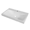 A white ceramic sink with a faucet hole and a drain hole, isolated on a white background. Náhled obrázku produktu