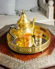 Spiegeltablett Serviertablett Deko Tablett Rund Nikita Gold Produktbild-Vorschau 7