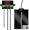 A product shot of a Terrario Amantea 2.0 heating mat with its thermostat. Voir les images du produit