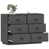 Sideboard Grau 100x40x75 cm Massivholz Kiefer Produktbild-Vorschau 3
