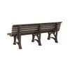A brown park bench shown from the back. Produktbild-Vorschau
