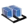 A black plastic CD storage rack filled with blue-covered CDs. Produktbild-Vorschau