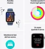 Collage of Apple Watch SE features including music playback, activity tracking rings, sleep monitoring, and fall detection. Produktbild-Vorschau