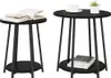 Beistelltisch-Set mit Regal 2 pcs Schwarz Eichen-Optik Produktbild-Vorschau 2