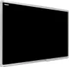 A black magnetic chalkboard with a silver aluminum frame, shown from a slight angle against a white background. Produktbild-Vorschau
