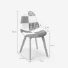 Patchwork chaise en bois et tissu pour cuisine bar Voir les images du produit 5