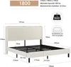 Letto imbottito STILVORA 180x200 con testiera in tessuto, Anteprima dell’immagine prodotto 7