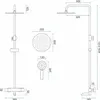 rea Duschgarnitur Gold Thermostat Brush Lungo Höhe 1.17m Produktbild-Vorschau 10