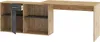 A modern L-shaped desk with integrated shelving and a cabinet. Produktbild-Vorschau