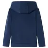 Kinder-Kapuzenpullover Marineblau Melange und Orange 140 Produktbild-Vorschau 2