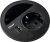 Evoline Circle80 Steckdose schwarz - mit Kabeldurchgang, Produktbild-Vorschau 1