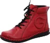 A single red leather boot with black laces and sole, shown against a white background. Produktbild-Vorschau