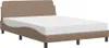 vidaXL Bett mit Matratze "Dover" Cappuccino-Braun 140x190 Produktbild-Vorschau 1