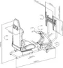 Technical drawing of a racing simulator cockpit with dimensions and angles indicated. Anteprima dell’immagine prodotto