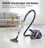 1200W Staubsauger beutellos, Zyklon-Bodensauger mit Rollen, Produktbild-Vorschau 2