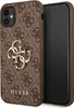 A brown Guess branded iPhone case with a gold logo is shown. Podgląd zdjęcia produktu