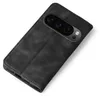 A black flip-style phone case for a Google Pixel 10 Pro is shown from a diagonal angle on a white background. Produktbild-Vorschau