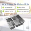 ANW HOME Nerezový dřez, kuchyňský dřez, vestavný dřez s Náhled obrázku produktu 3